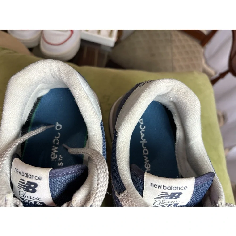 New Balance 574 Classic Men's Blue Suede Mesh Athletic Sneakers Lace-Up US 9.5